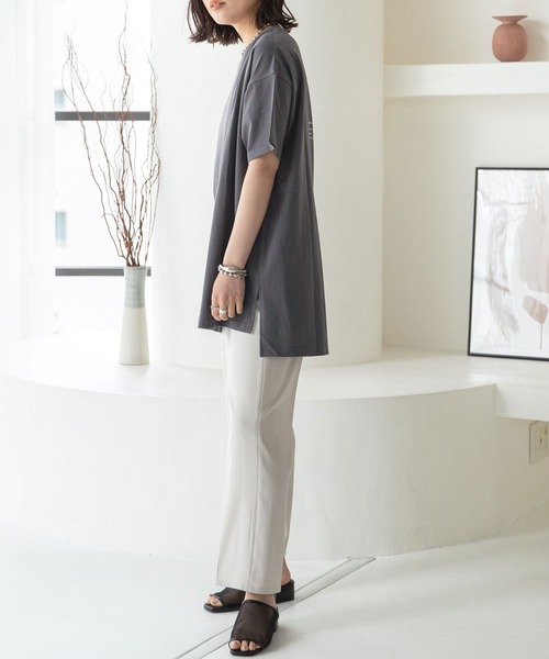 rectangle（レクタングル）の「オーガニックコットンバックプリントTシャツ（Tシャツ/カットソー・レディース・チャコールグレー/ブラック/ブラウン/オフホワイト/グレイッシュベージュ・FREE）」の13枚目の写真