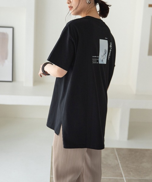 rectangle（レクタングル）の「オーガニックコットンバックプリントTシャツ（Tシャツ/カットソー・レディース・チャコールグレー/ブラック/ブラウン/オフホワイト/グレイッシュベージュ・FREE）」の15枚目の写真