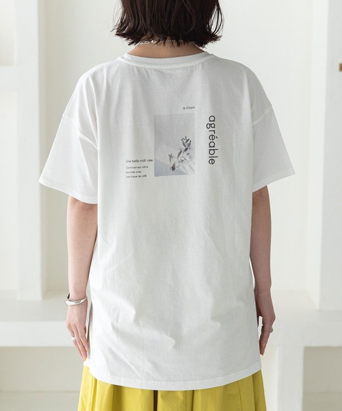 rectangle（レクタングル）の「オーガニックコットンバックプリントTシャツ（Tシャツ/カットソー・レディース・チャコールグレー/ブラック/ブラウン/オフホワイト/グレイッシュベージュ・FREE）」の18枚目の写真