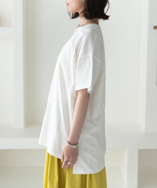 rectangle（レクタングル）の「オーガニックコットンバックプリントTシャツ（Tシャツ/カットソー・レディース・チャコールグレー/ブラック/ブラウン/オフホワイト/グレイッシュベージュ・FREE）」の19枚目の写真