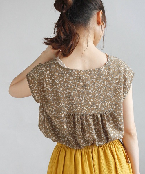 Crisp（クリスプ）の「フラワーフレンチブラウス（シャツ/ブラウス・レディース・ブルー/ブラウン・FREE）」の9枚目の写真