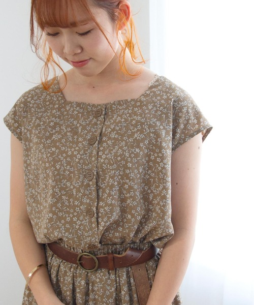 Crisp（クリスプ）の「フラワーフレンチブラウス（シャツ/ブラウス・レディース・ブルー/ブラウン・FREE）」の13枚目の写真