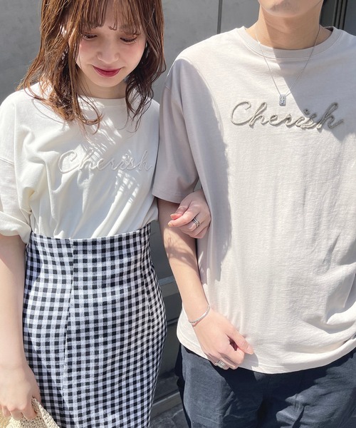 natural couture(ナチュラルクチュール)の「あおいさんコラボCherishロープ刺繍ゆるT(Tシャツ/カットソー・レディース・ミント/ブラック/ベージュ/オフホワイト・FREE)」の10枚目の写真