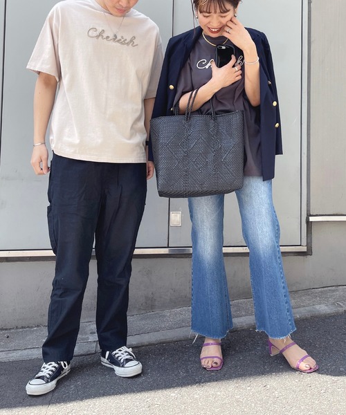 natural couture(ナチュラルクチュール)の「あおいさんコラボCherishロープ刺繍ゆるT(Tシャツ/カットソー・レディース・ミント/ブラック/ベージュ/オフホワイト・FREE)」の14枚目の写真