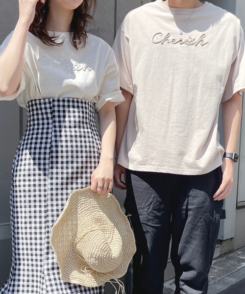 natural couture(ナチュラルクチュール)の「あおいさんコラボCherishロープ刺繍ゆるT(Tシャツ/カットソー・レディース・ミント/ブラック/ベージュ/オフホワイト・FREE)」の9枚目の写真