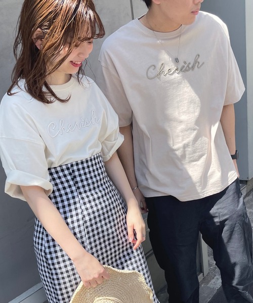 natural couture(ナチュラルクチュール)の「あおいさんコラボCherishロープ刺繍ゆるT(Tシャツ/カットソー・レディース・ミント/ブラック/ベージュ/オフホワイト・FREE)」の11枚目の写真