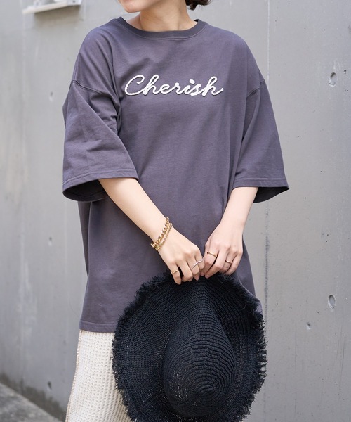 natural couture(ナチュラルクチュール)の「あおいさんコラボCherishロープ刺繍ゆるT(Tシャツ/カットソー・レディース・ミント/ブラック/ベージュ/オフホワイト・FREE)」の17枚目の写真