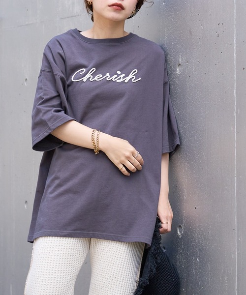 natural couture(ナチュラルクチュール)の「あおいさんコラボCherishロープ刺繍ゆるT(Tシャツ/カットソー・レディース・ミント/ブラック/ベージュ/オフホワイト・FREE)」の16枚目の写真