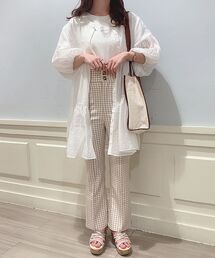 ギンガムスリムパンツ