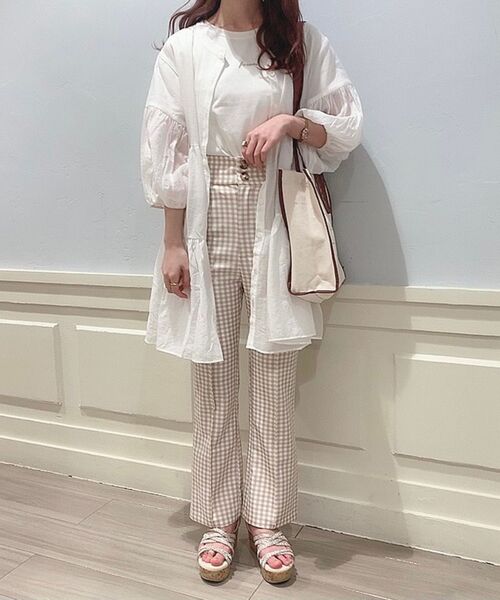 MAJESTIC LEGON(マジェスティックレゴン)の「ギンガムスリムパンツ(その他パンツ・レディース・ブラック系その他/ベージュ系その他2/ピンク系その他2・SMALL/MEDIUM)」の5枚目の写真