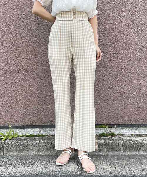 MAJESTIC LEGON(マジェスティックレゴン)の「ギンガムスリムパンツ(その他パンツ・レディース・ブラック系その他/ベージュ系その他2/ピンク系その他2・SMALL/MEDIUM)」の6枚目の写真