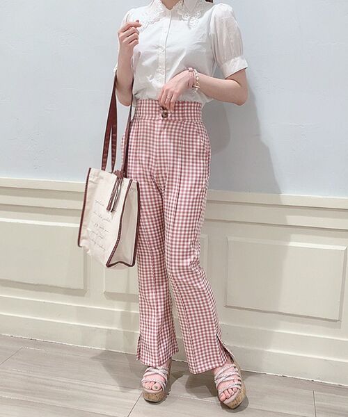 MAJESTIC LEGON(マジェスティックレゴン)の「ギンガムスリムパンツ(その他パンツ・レディース・ブラック系その他/ベージュ系その他2/ピンク系その他2・SMALL/MEDIUM)」の9枚目の写真