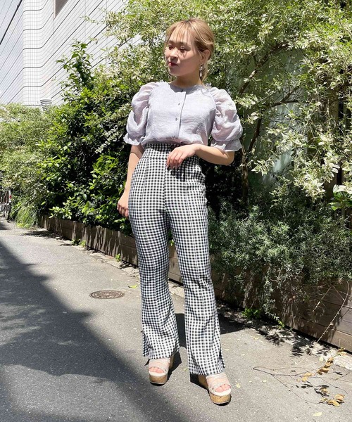 MAJESTIC LEGON(マジェスティックレゴン)の「ギンガムスリムパンツ(その他パンツ・レディース・ブラック系その他/ベージュ系その他2/ピンク系その他2・SMALL/MEDIUM)」の16枚目の写真