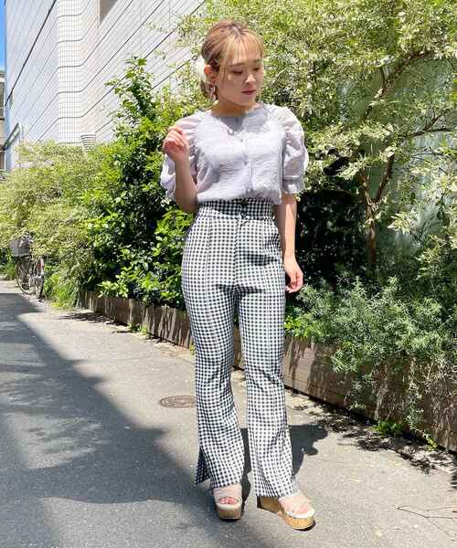 MAJESTIC LEGON(マジェスティックレゴン)の「ギンガムスリムパンツ(その他パンツ・レディース・ブラック系その他/ベージュ系その他2/ピンク系その他2・SMALL/MEDIUM)」の18枚目の写真