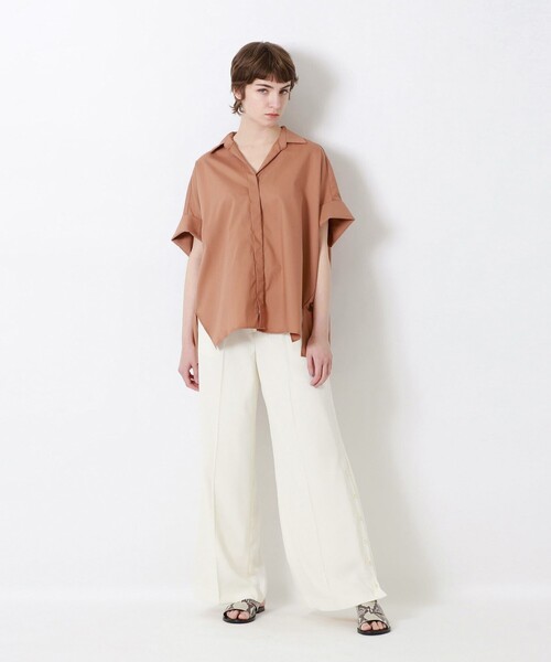 LOVELESS（ラブレス）の「バックプリーツオフショルシャツ（シャツ/ブラウス・レディース・ブラック/オフホワイト/ベージュ系その他・36）」の8枚目の写真