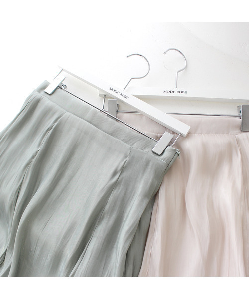 MODE ROBE（モードローブ）の「サテンマーメイドスカート（スカート・レディース・アイボリー/ミント・FREE）」の8枚目の写真