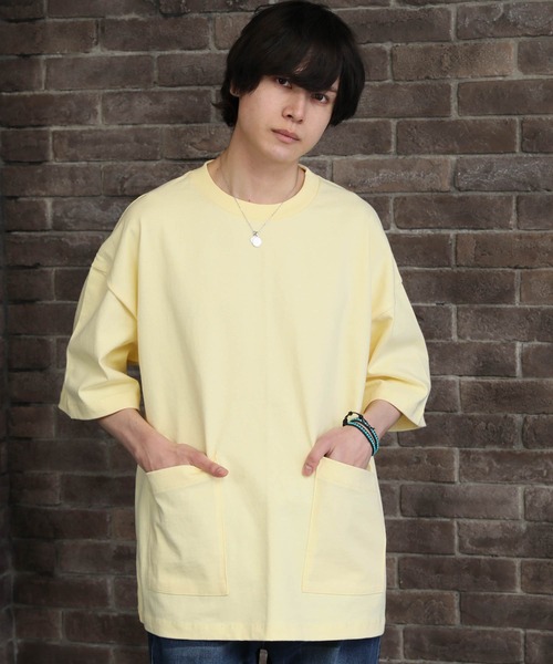 Beno(ビーノ)の「へービーウェイト 10.2oz シェフ ビッグTシャツ(Tシャツ/カットソー・メンズ・アイボリー/ライトイエロー/グレイッシュベージュ/グレー/オフホワイト/ナチュラル/ブラック/スモークピンク/サックスブルー/ラベンダー・L/M/XL)」の9枚目の写真