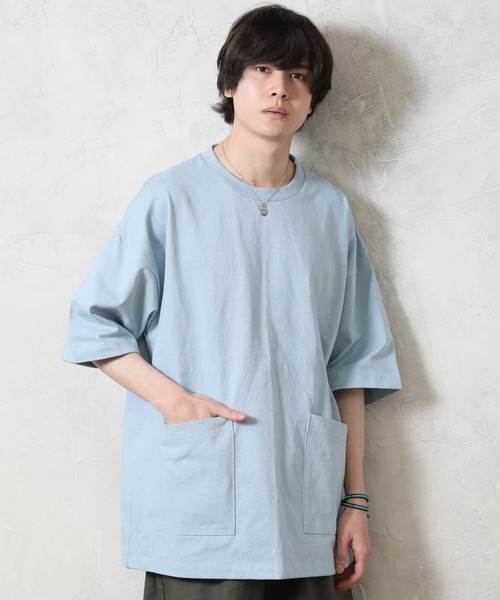 Beno(ビーノ)の「へービーウェイト 10.2oz シェフ ビッグTシャツ(Tシャツ/カットソー・メンズ・アイボリー/ライトイエロー/グレイッシュベージュ/グレー/オフホワイト/ナチュラル/ブラック/スモークピンク/サックスブルー/ラベンダー・L/M/XL)」の7枚目の写真