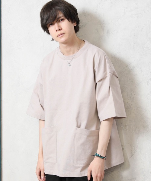 Beno(ビーノ)の「へービーウェイト 10.2oz シェフ ビッグTシャツ(Tシャツ/カットソー・メンズ・アイボリー/ライトイエロー/グレイッシュベージュ/グレー/オフホワイト/ナチュラル/ブラック/スモークピンク/サックスブルー/ラベンダー・L/M/XL)」の6枚目の写真