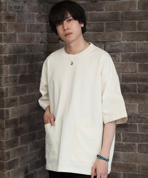 Beno(ビーノ)の「へービーウェイト 10.2oz シェフ ビッグTシャツ(Tシャツ/カットソー・メンズ・アイボリー/ライトイエロー/グレイッシュベージュ/グレー/オフホワイト/ナチュラル/ブラック/スモークピンク/サックスブルー/ラベンダー・L/M/XL)」の2枚目の写真