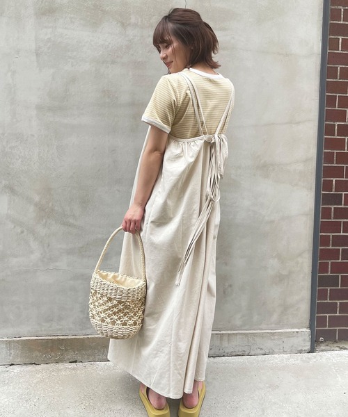 frunco（フランコ）の「細ボーダー配色Tシャツ（Tシャツ/カットソー・レディース・ブラック/グリーン/イエロー/ピンク/オレンジ・FREE）」の12枚目の写真