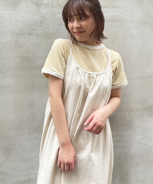 frunco（フランコ）の「細ボーダー配色Tシャツ（Tシャツ/カットソー・レディース・ブラック/グリーン/イエロー/ピンク/オレンジ・FREE）」の21枚目の写真