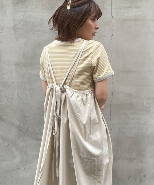 frunco（フランコ）の「細ボーダー配色Tシャツ（Tシャツ/カットソー・レディース・ブラック/グリーン/イエロー/ピンク/オレンジ・FREE）」の19枚目の写真