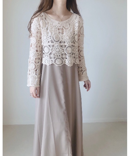 cle（クレ）の「クロシェ編みレーストップス（Tシャツ/カットソー・レディース・アイボリー・FREE）」の6枚目の写真