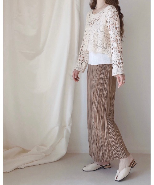 cle（クレ）の「クロシェ編みレーストップス（Tシャツ/カットソー・レディース・アイボリー・FREE）」の12枚目の写真