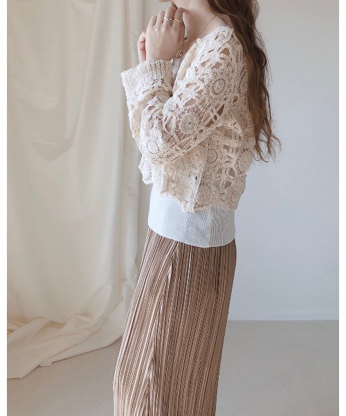 cle（クレ）の「クロシェ編みレーストップス（Tシャツ/カットソー・レディース・アイボリー・FREE）」の16枚目の写真