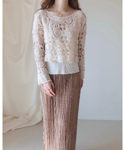 cle（クレ）の「クロシェ編みレーストップス（Tシャツ/カットソー・レディース・アイボリー・FREE）」の17枚目の写真