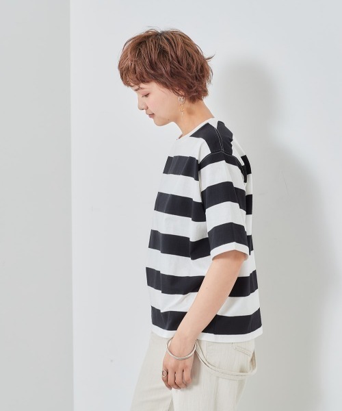 cepo（セポ）の「ボーダーショートスリーブＴｅｅ（Tシャツ/カットソー・レディース・ブラック/パープル/キャメル・M）」の5枚目の写真