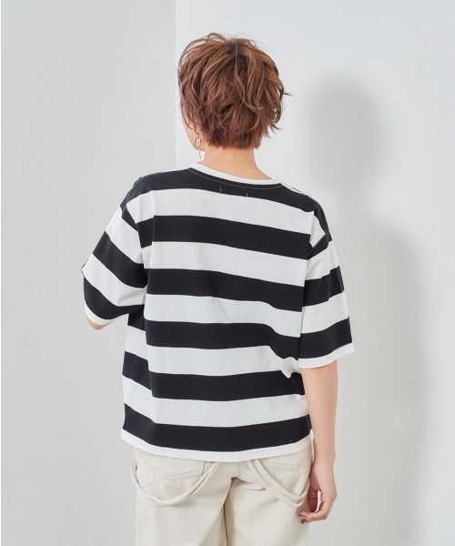 cepo（セポ）の「ボーダーショートスリーブＴｅｅ（Tシャツ/カットソー・レディース・ブラック/パープル/キャメル・M）」の6枚目の写真