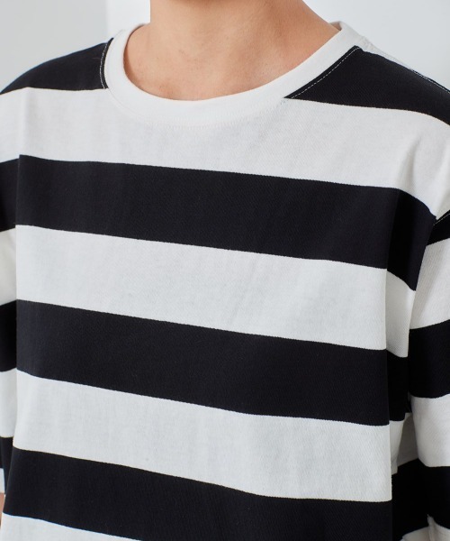 cepo（セポ）の「ボーダーショートスリーブＴｅｅ（Tシャツ/カットソー・レディース・ブラック/パープル/キャメル・M）」の7枚目の写真