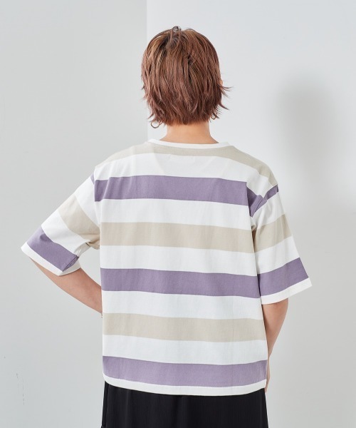 cepo（セポ）の「ボーダーショートスリーブＴｅｅ（Tシャツ/カットソー・レディース・ブラック/パープル/キャメル・M）」の12枚目の写真