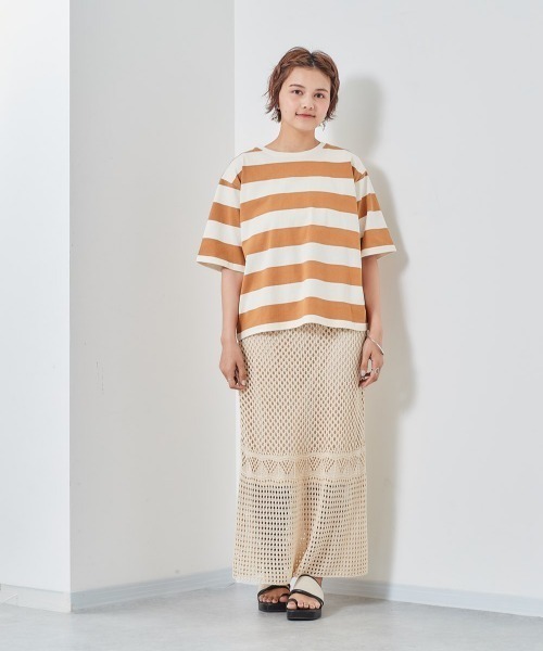 cepo（セポ）の「ボーダーショートスリーブＴｅｅ（Tシャツ/カットソー・レディース・ブラック/パープル/キャメル・M）」の19枚目の写真