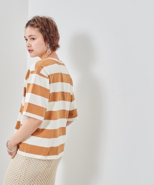 cepo（セポ）の「ボーダーショートスリーブＴｅｅ（Tシャツ/カットソー・レディース・ブラック/パープル/キャメル・M）」の17枚目の写真