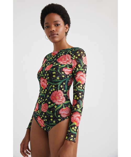 Desigual(デシグアル)の「花柄 スリムボディスーツ(その他トップス・レディース・ブラック・2L/S/M/L)」の6枚目の写真