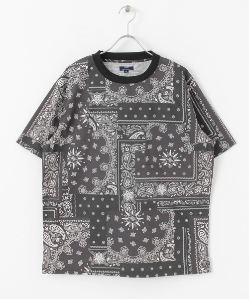 ITEMS URBANRESEARCH（アイテムズ アーバンリサーチ）の「『セットアップ着用可能』クレイジーペイズリー半袖Tシャツ（Tシャツ/カットソー・メンズ・ブラウン/ネイビー/ブラック・LARGE/MEDIUM）」の2枚目の写真