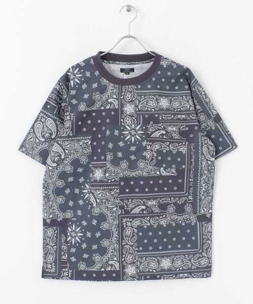 ITEMS URBANRESEARCH（アイテムズ アーバンリサーチ）の「『セットアップ着用可能』クレイジーペイズリー半袖Tシャツ（Tシャツ/カットソー・メンズ・ブラウン/ネイビー/ブラック・LARGE/MEDIUM）」の6枚目の写真