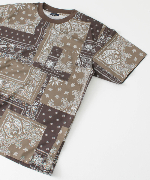 ITEMS URBANRESEARCH（アイテムズ アーバンリサーチ）の「『セットアップ着用可能』クレイジーペイズリー半袖Tシャツ（Tシャツ/カットソー・メンズ・ブラウン/ネイビー/ブラック・LARGE/MEDIUM）」の5枚目の写真