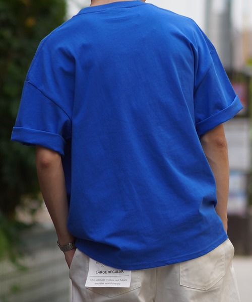 SPINNS（スピンズ）の「【ビッグサイズ】HAIGHT CA フロントロゴ×刺繍カレッジTシャツ（Tシャツ/カットソー・メンズ・ホワイト/ブルー/グリーン・ONESIZE）」の22枚目の写真