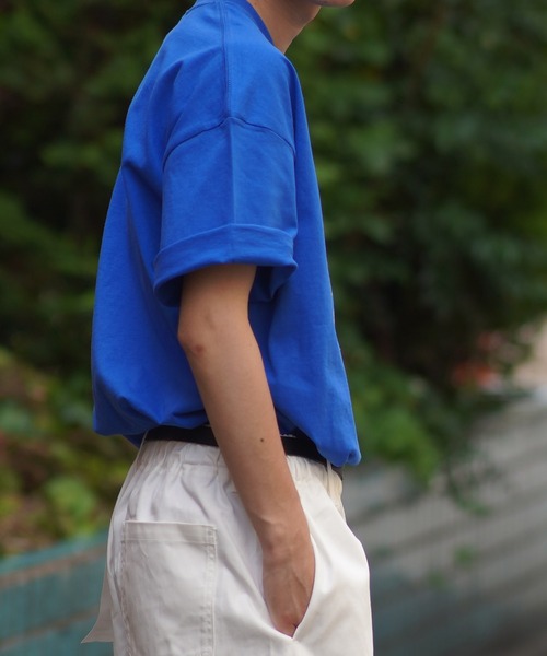 SPINNS（スピンズ）の「【ビッグサイズ】HAIGHT CA フロントロゴ×刺繍カレッジTシャツ（Tシャツ/カットソー・メンズ・ホワイト/ブルー/グリーン・ONESIZE）」の21枚目の写真