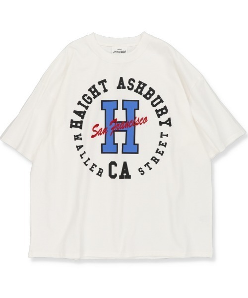 SPINNS（スピンズ）の「【ビッグサイズ】HAIGHT CA フロントロゴ×刺繍カレッジTシャツ（Tシャツ/カットソー・メンズ・ホワイト/ブルー/グリーン・ONESIZE）」の6枚目の写真