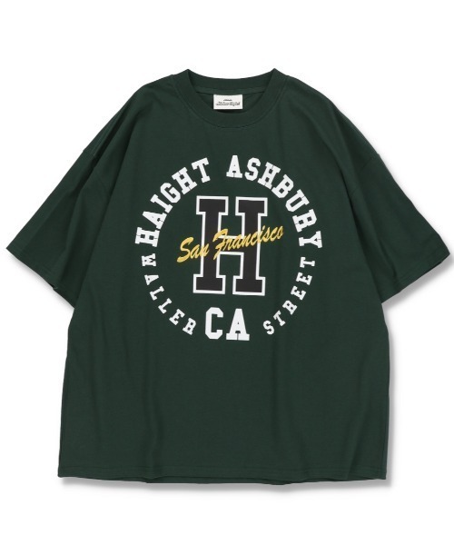 SPINNS（スピンズ）の「【ビッグサイズ】HAIGHT CA フロントロゴ×刺繍カレッジTシャツ（Tシャツ/カットソー・メンズ・ホワイト/ブルー/グリーン・ONESIZE）」の8枚目の写真