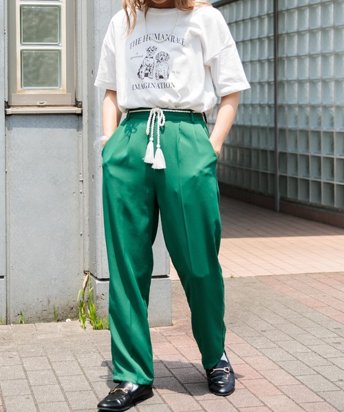 Adoon plain（アドーンプレーン）の「【華奢見え！】アソートプリントTシャツ（Tシャツ/カットソー・レディース・ホワイト/ネイビー/オフホワイト/オレンジ・FREE）」の8枚目の写真