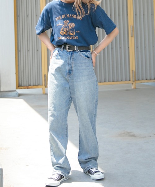 Adoon plain（アドーンプレーン）の「【華奢見え！】アソートプリントTシャツ（Tシャツ/カットソー・レディース・ホワイト/ネイビー/オフホワイト/オレンジ・FREE）」の19枚目の写真