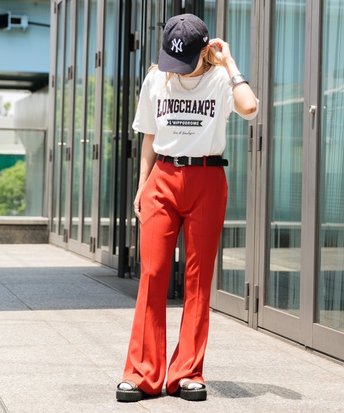 Adoon plain（アドーンプレーン）の「【華奢見え！】アソートプリントTシャツ（Tシャツ/カットソー・レディース・ホワイト/ネイビー/オフホワイト/オレンジ・FREE）」の14枚目の写真