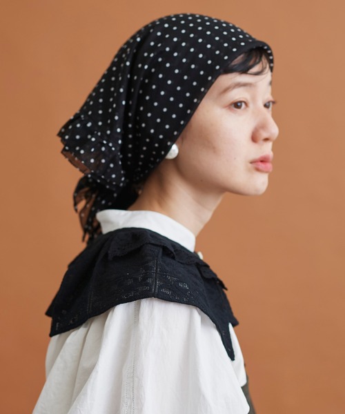 Malle（マル）の「Malle　いろいろレース付け衿（付け襟・レディース・ブラック/オフホワイト/ブルー・FREE）」の6枚目の写真