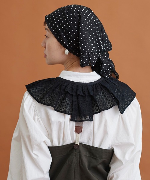 Malle（マル）の「Malle　いろいろレース付け衿（付け襟・レディース・ブラック/オフホワイト/ブルー・FREE）」の8枚目の写真